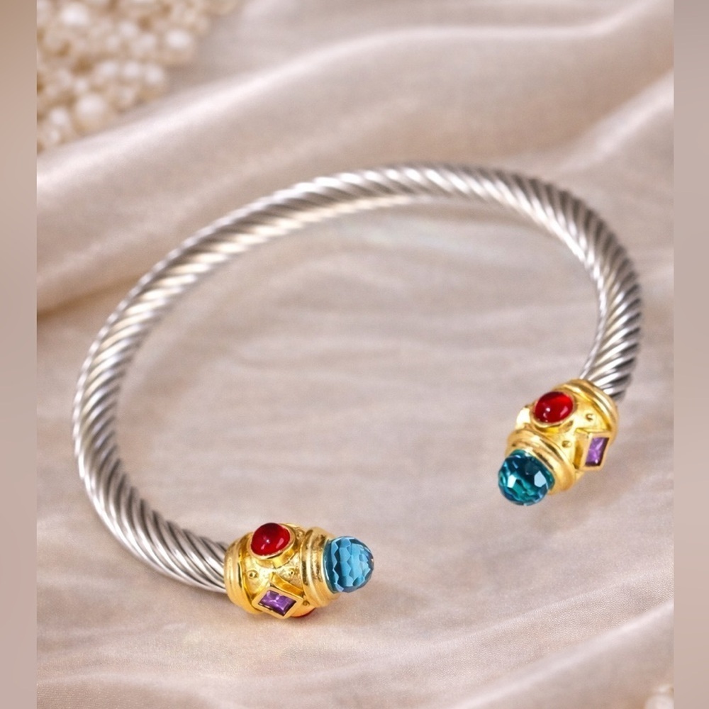 Modern Stainless Steel Waterproof Cuff Bangle Bracelet